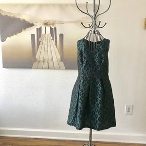 Green animal print party Dress